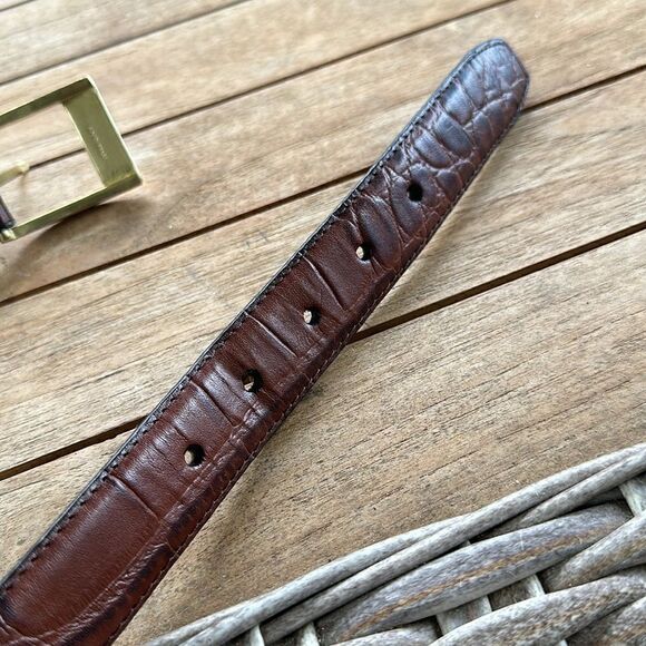Alligator Brown Mens Leather Belt 48 - Picture 5 of 8